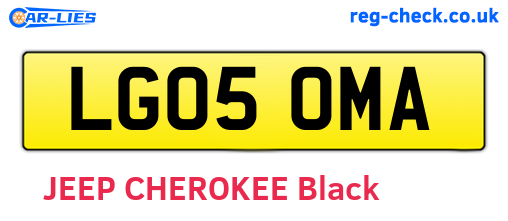 LG05OMA are the vehicle registration plates.