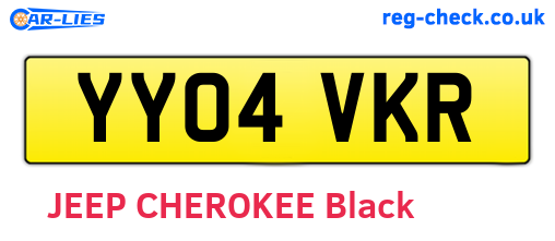 YY04VKR are the vehicle registration plates.
