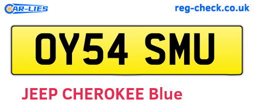 OY54SMU are the vehicle registration plates.