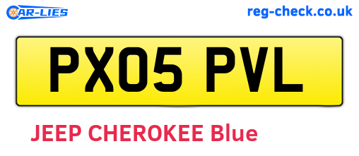 PX05PVL are the vehicle registration plates.