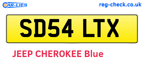 SD54LTX are the vehicle registration plates.