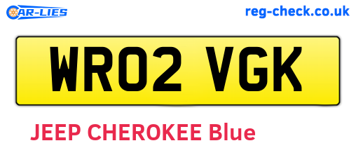 WR02VGK are the vehicle registration plates.