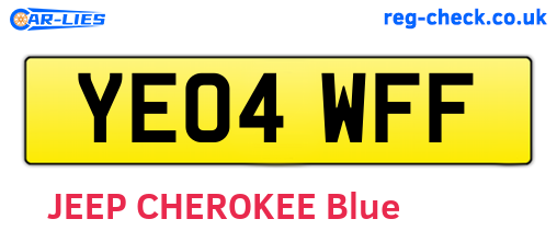 YE04WFF are the vehicle registration plates.