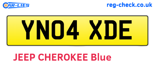 YN04XDE are the vehicle registration plates.