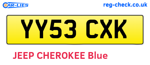 YY53CXK are the vehicle registration plates.