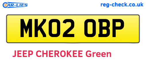 MK02OBP are the vehicle registration plates.