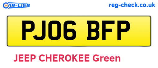 PJ06BFP are the vehicle registration plates.