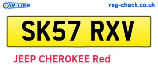 SK57RXV are the vehicle registration plates.
