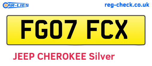 FG07FCX are the vehicle registration plates.