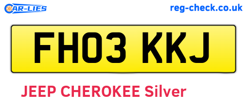 FH03KKJ are the vehicle registration plates.