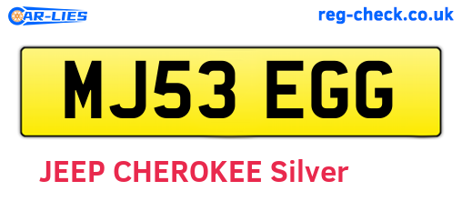 MJ53EGG are the vehicle registration plates.
