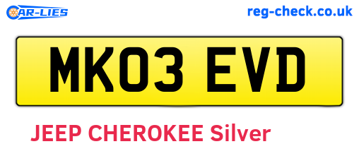 MK03EVD are the vehicle registration plates.