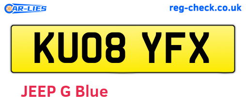 KU08YFX are the vehicle registration plates.