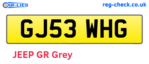 GJ53WHG are the vehicle registration plates.