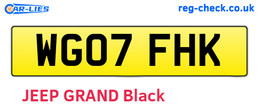 WG07FHK are the vehicle registration plates.