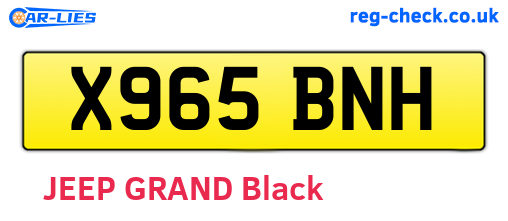 X965BNH are the vehicle registration plates.