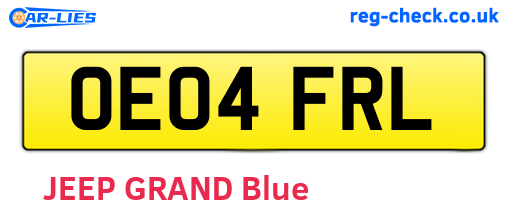 OE04FRL are the vehicle registration plates.
