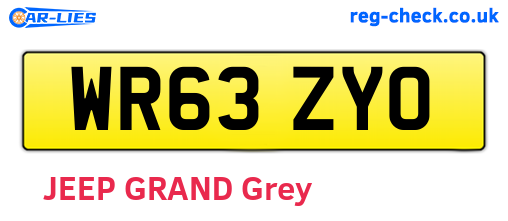 WR63ZYO are the vehicle registration plates.