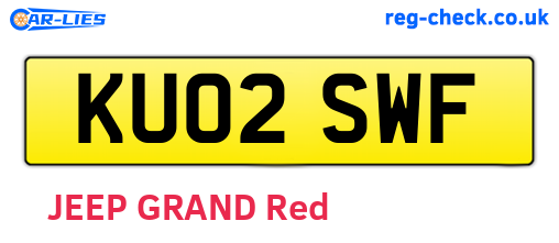 KU02SWF are the vehicle registration plates.