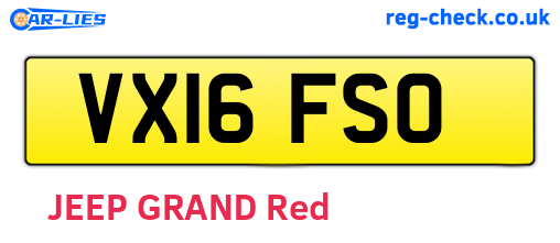 VX16FSO are the vehicle registration plates.