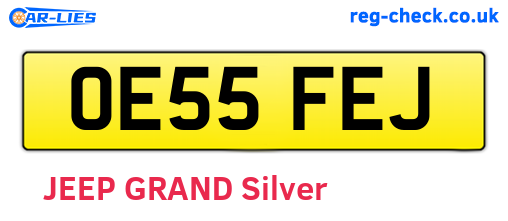 OE55FEJ are the vehicle registration plates.