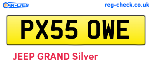 PX55OWE are the vehicle registration plates.