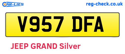 V957DFA are the vehicle registration plates.