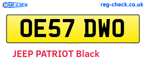OE57DWO are the vehicle registration plates.