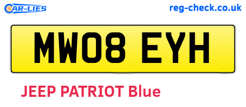 MW08EYH are the vehicle registration plates.