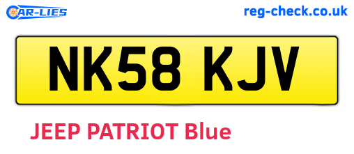 NK58KJV are the vehicle registration plates.