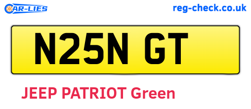N25NGT are the vehicle registration plates.