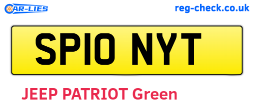 SP10NYT are the vehicle registration plates.