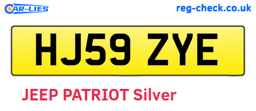 HJ59ZYE are the vehicle registration plates.
