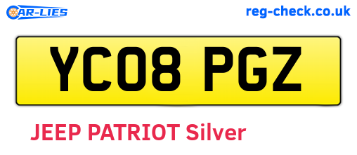 YC08PGZ are the vehicle registration plates.
