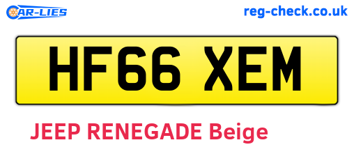 HF66XEM are the vehicle registration plates.