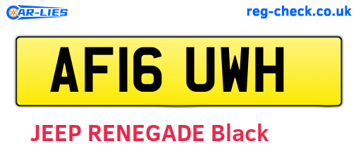 AF16UWH are the vehicle registration plates.