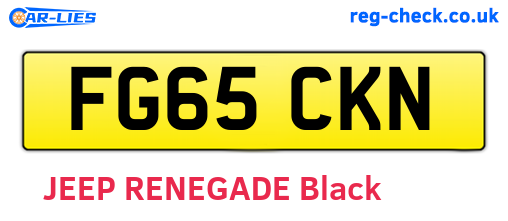 FG65CKN are the vehicle registration plates.
