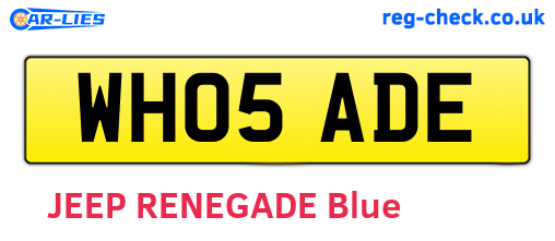 WH05ADE are the vehicle registration plates.
