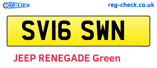 SV16SWN are the vehicle registration plates.