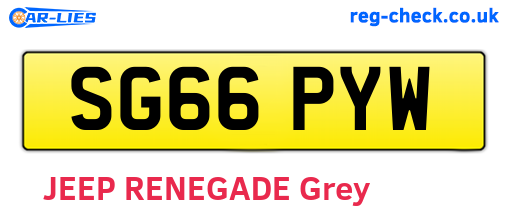 SG66PYW are the vehicle registration plates.