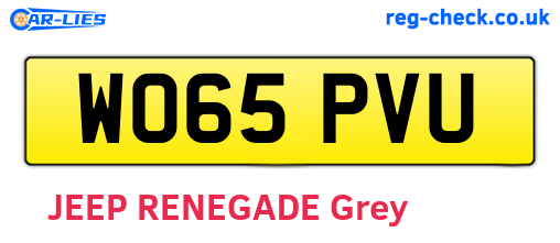 WO65PVU are the vehicle registration plates.
