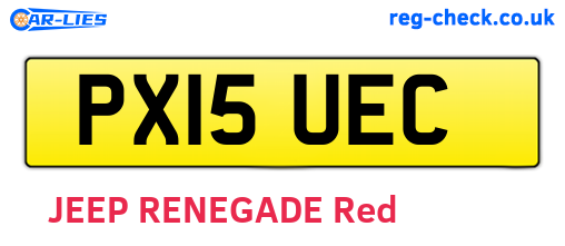 PX15UEC are the vehicle registration plates.
