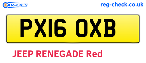 PX16OXB are the vehicle registration plates.