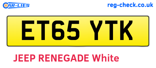 ET65YTK are the vehicle registration plates.