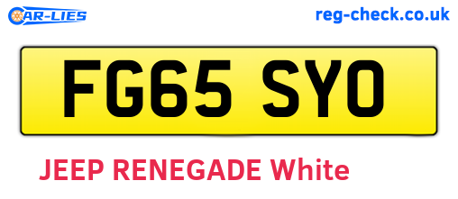 FG65SYO are the vehicle registration plates.
