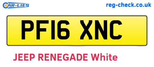 PF16XNC are the vehicle registration plates.