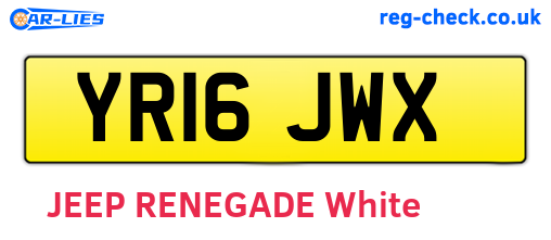 YR16JWX are the vehicle registration plates.