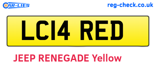 LC14RED are the vehicle registration plates.