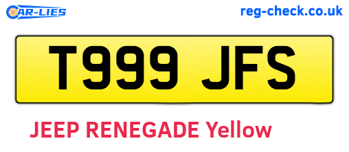 T999JFS are the vehicle registration plates.