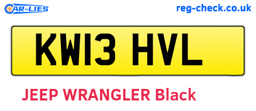 KW13HVL are the vehicle registration plates.
